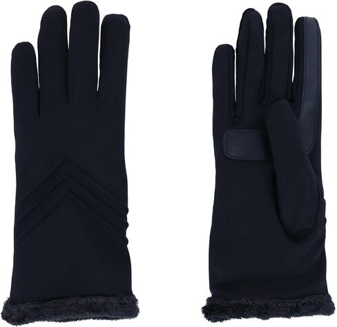 isotoner Women's Touchscreen Chevron Winter Glove with Microluxe Lining, Large/Xlarge, Black in Saudi Arabia