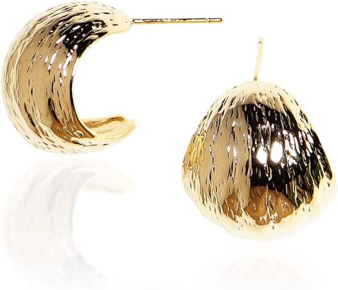 Sonateomber Gold Crystal Hoop Huggie Earrings for Women Girls - Trendy Unique Sparkly Rhinestone CZ Thick Earings Hypoallergenic Wedding Prom Bridal Fashion Fairy Jewelry Gift in Saudi Arabia