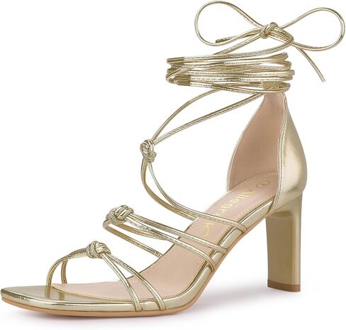 Allegra K Women's Lace Up Strappy Chunky High Heels Sandals in Saudi Arabia