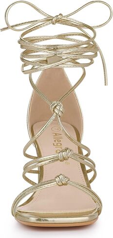 Allegra K Women's Lace Up Strappy Chunky High Heels Sandals in Saudi Arabia
