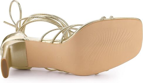Allegra K Women's Lace Up Strappy Chunky High Heels Sandals in Saudi Arabia