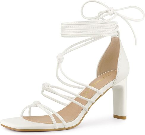 Allegra K Women's Lace Up Strappy Chunky High Heels Sandals in Saudi Arabia