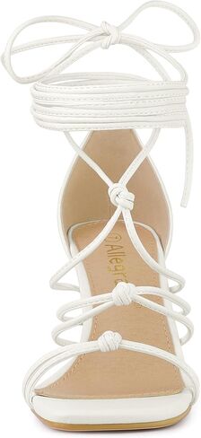 Allegra K Women's Lace Up Strappy Chunky High Heels Sandals in Saudi Arabia