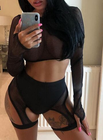 xperry Women Rave Fishnet High Waisted Shorts Briefs Mesh Biker Shorts Garter Belt for Music Festival Events in Saudi Arabia