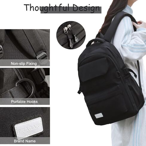 Kids School Backpack for Teens Girls Aesthetic Black Backpack Lightweight College Laptop Casual Travel Bookbag in Saudi Arabia