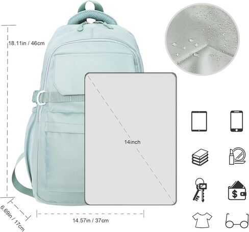 Kids School Backpack for Teens Girls Aesthetic Black Backpack Lightweight College Laptop Casual Travel Bookbag in Kuwait