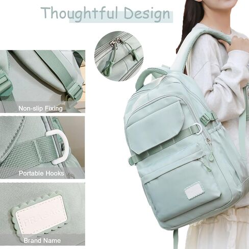 Kids School Backpack for Teens Girls Aesthetic Black Backpack Lightweight College Laptop Casual Travel Bookbag in Kuwait