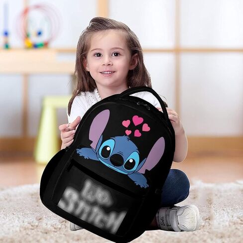 حقيبة ظهر مقاس 16.5 بوصة بتصميم الرسوم المتحركة اللطيفة Daypack حقيبة كمبيوتر محمول سوداء للبالغين للنساء والرجال والمكتب والسفر (أبيض) in Kuwait