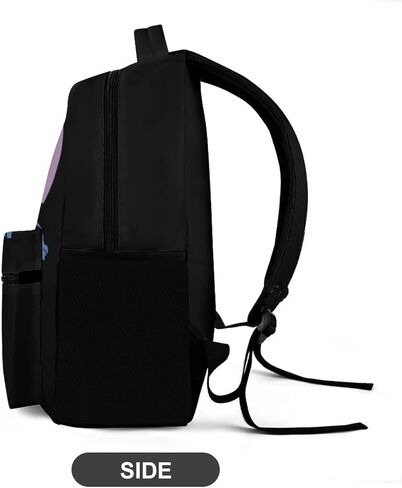 حقيبة ظهر مقاس 16.5 بوصة بتصميم الرسوم المتحركة اللطيفة Daypack حقيبة كمبيوتر محمول سوداء للبالغين للنساء والرجال والمكتب والسفر (أبيض) in Kuwait