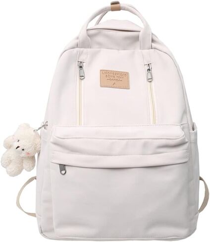 حقيبة ظهر JHTPSLR Preppy مع حقيبة ظهر كلاسيكية لطيفة للفتيات في المدارس وحقائب الكتب الأكاديمية الخفيفة Preppy Aesthetic Backpack (بيج) in Saudi Arabia