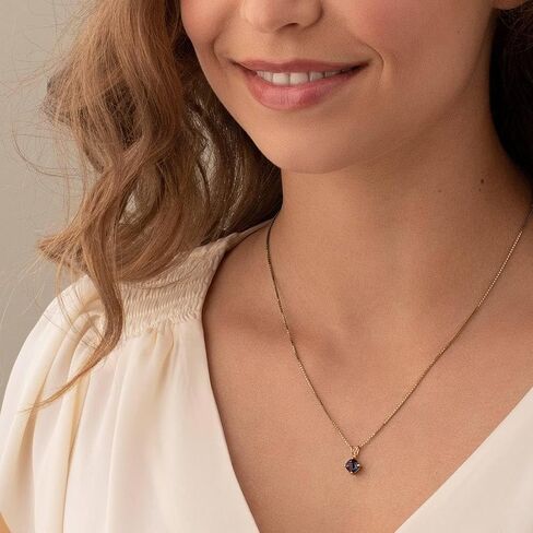 PEORA 14K Yellow Gold Created Alexandrite Pendant for Women, Color-Changing Cushion Cut, 6mm, 1 Carat in Saudi Arabia