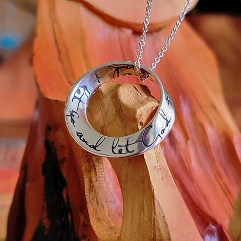 Sobriety Gifts for Women | Sterling Silver Recovery Necklace 18" Length with Engraved Infinite Mobius Pendant | One Day at a Time | To Thine Own Self be True | Let Go and Let God in Saudi Arabia