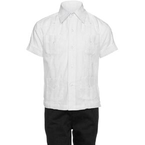 Big Boy's Little Boys Long Sleeve/Short Sleeve Linen Look Guayabera Shirt
