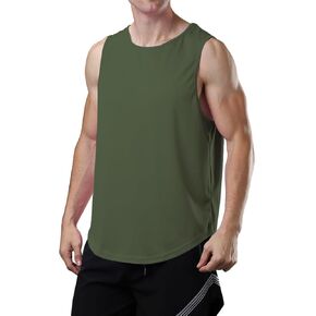 meioro Men's Mesh Tank Top Shirt Quick Drying Sleeveless Shirts Fitted Muscle Tank Tops Sport Round Neck T-Shirt