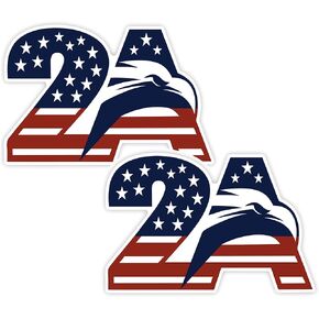 2A Second Amendment Patriotic Eagle Sticker - Window Sticker Cars Trucks Laptops - 2 Pack