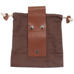 Foraging Bag Leather Belt Pouch Canvas Collapsible Bag Outdoor Camping Storage Folding Bag Mushroom Portable Storage Bags Belt Dump Pouches for Travel Camping Hiking Bag (8.46 x 7.87 inch)