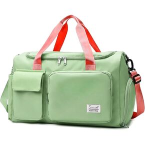 Suruid Sports Gym Bag with Shoes Compartment Travel Duffel Bag with Dry Wet Separated Pocket for Men and Women, Overnight Bag Weekender Bag Training Handbag Yoga Bag - Black