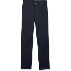 IZOD Boys' School Uniform Twill Pants, Flat Front & Comfortable Waistband with 5 Pockets