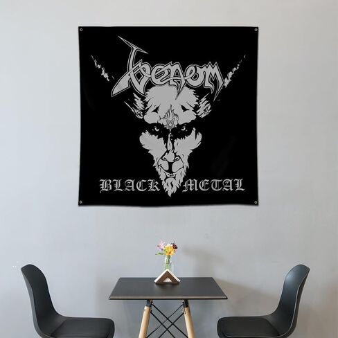 MOOR Rod نسيج السم الأسود معدن راية العلم جدار الفن العلم الجدار شنقا (3x3ft، 150D بولي HD الطباعة) لديكور جدار المرآب النوم in Kuwait