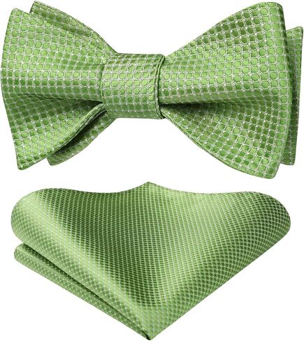 HISDERN Bow Ties for Men Polka Dot Selftie Bowtie and Pocket Square Classic Business Tuxedo Wedding Bowties Handkerchief in Kuwait