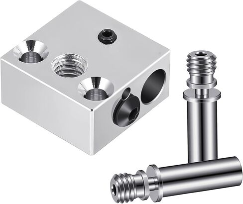 1 High Temperature CR-10 Plated Copper Heater Block, 2 Titanium Alloy Heat Break Thermal Barrel Tube Compatible with Creality 3D Printer Heater CR10 S4 S5 CR10s Ender 3 Series Ender 3 Pro CS3 in Saudi Arabia