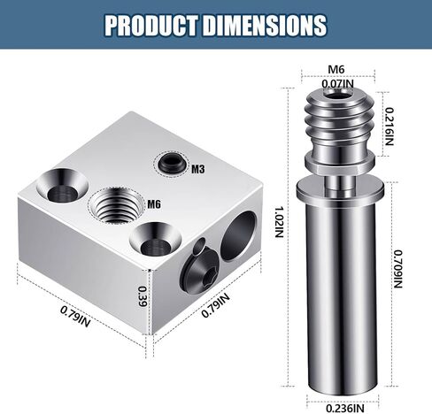 1 High Temperature CR-10 Plated Copper Heater Block, 2 Titanium Alloy Heat Break Thermal Barrel Tube Compatible with Creality 3D Printer Heater CR10 S4 S5 CR10s Ender 3 Series Ender 3 Pro CS3 in Saudi Arabia