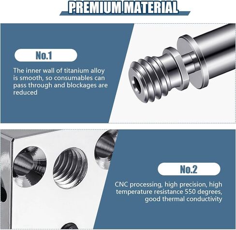 1 High Temperature CR-10 Plated Copper Heater Block, 2 Titanium Alloy Heat Break Thermal Barrel Tube Compatible with Creality 3D Printer Heater CR10 S4 S5 CR10s Ender 3 Series Ender 3 Pro CS3 in Saudi Arabia