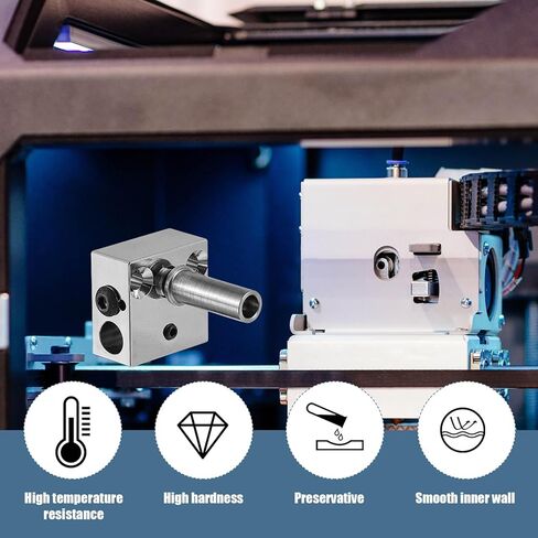 1 High Temperature CR-10 Plated Copper Heater Block, 2 Titanium Alloy Heat Break Thermal Barrel Tube Compatible with Creality 3D Printer Heater CR10 S4 S5 CR10s Ender 3 Series Ender 3 Pro CS3 in Saudi Arabia