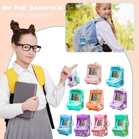 9 قطع Mixcolor لعبة فيديو سلسلة مفاتيح لعبة فيديو هدايا الحفلات صغيرة متعددة الألوان لعبة فيديو سلاسل مفاتيح كبيرة للأطفال في المدرسة وحفلات أعياد الميلاد والعطلات in Kuwait