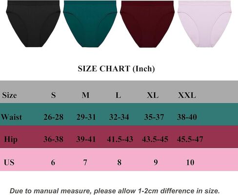 dailyhao Women's Cotton Underwear Hi Cut Panties for Women Solid Briefs Soft Stretchy Ladies Underpants (5-pack) in Kuwait