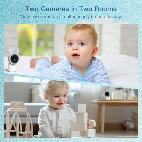 ARENTI Upgraded 720P 5" HD Split-Screen Baby Monitor,4MP 2.4G&5G Wifi Baby Monitor with 2 Camera and Audio, Night Light,Auto Traking,Cry&Motion Detection,Temperature Sensor, App Control in Saudi Arabia