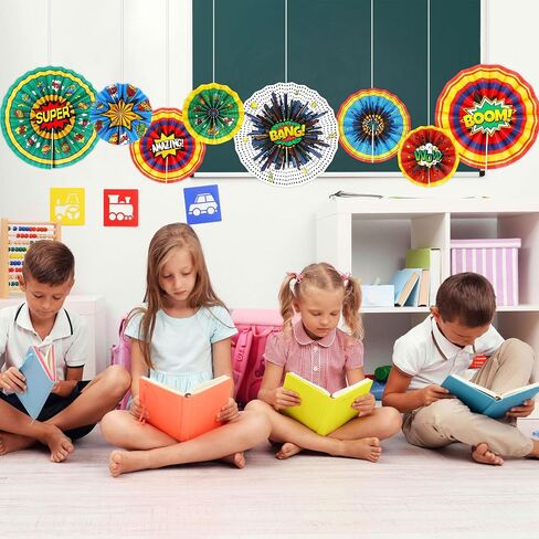 12 Pieces Travel The Map Hanging Paper Fans for Classroom Decorations Future World Changers Paper Garlands Tissue Travel Themed Bulletin Board for Teacher School Library Office Decoration in Kuwait