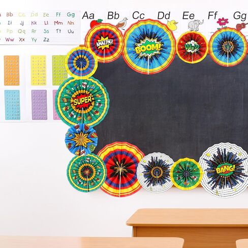 12 Pieces Travel The Map Hanging Paper Fans for Classroom Decorations Future World Changers Paper Garlands Tissue Travel Themed Bulletin Board for Teacher School Library Office Decoration in Kuwait