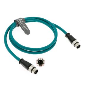 M12 D-Code 4 Pin Male to 4 Pin Male High Flexible Shielded Ethernet Waterproof Cat5e Cable for Industrial Camera 1M/3.28Ft