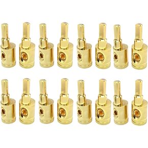 8PC Car Audio Power/Ground 4 Gauge to 8 Gauge Amp Input Reducers Wire Reducer (8PCS Gold)