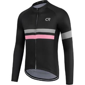 Coconut Ropamo CR Men's Long Sleeve Cycling Jersey with 3+1 Zipper Pockets Bike Shirt Cycle Clothing Quick Dry Breathable