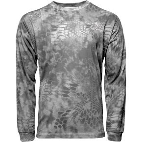 Kryptek Men's Stalker Long Sleeve, 100% Cotton, Stealthy Camo Tee