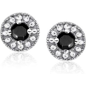 Natalia Drake 1/4-2 Cttw Black Diamonds Stud Earrings for Women in Rhodium Plated 925 Sterling Silver