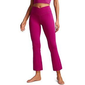 CRZ YOGA Womens Butterluxe Crossover Flare Leggings 25.6" - High Waist V Cross Bell Bottom Bootcut Yoga Lounge Casual Pants