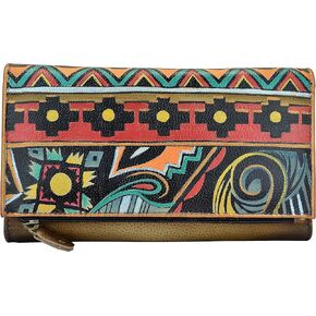Anuschka Hand Painted Leather Women's Three Fold Clutch