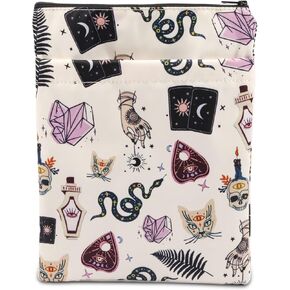 G2TUP Witchy Book Sleeve Witch Book Cover for Book Lovers Wizard Bookish Witch Bookworm Book Cover with Zipper (Witch Book Sleeve)