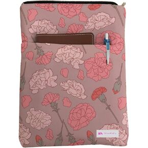 Carnation Book Sleeve - Book Cover for Hardcover and Paperback - Book Lover Gift - Notebooks and Pens Not Included