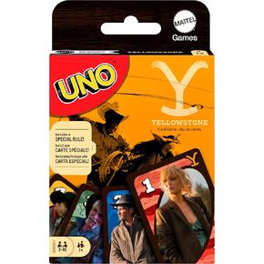 Mattel Games UNO Yellowstone Card Game for Kids, Adults & Family with Deck & Special Rule Inspired by The TV Show.