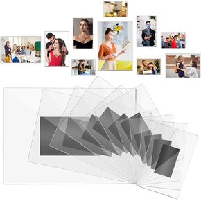 10 Pcs Acrylic Magnetic Photo Frames for Fridge 5x7 4x6 3.5x5 3x4.5 2.2x3.5 Inches Large Magnet Clear Magnetic Picture Frame for Refrigerator Display Magnetic Photo Holder for Fridge