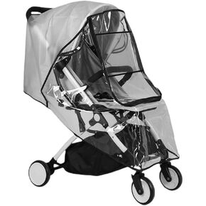 Rain Cover for Pushchair Stroller Buggy Pram, Universal Baby Travel Weather Shield Transparent Eva Raincover for Pushchair Pram Rain Windproof Waterproof with Water Resistant Zip, Well Ventilated.