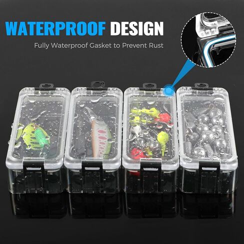 صندوق معالجة صغير من PLUSINNO، صندوق أدوات صيد السمك يمكن تجميعه بحرية، تخزين منظم صندوق معالجة شفاف مع مغناطيس قوي، ختم مضيء مقاوم للماء، مجموعة أدوات الصيد، معدات الصيد، هدايا الصيد للرجال in Kuwait