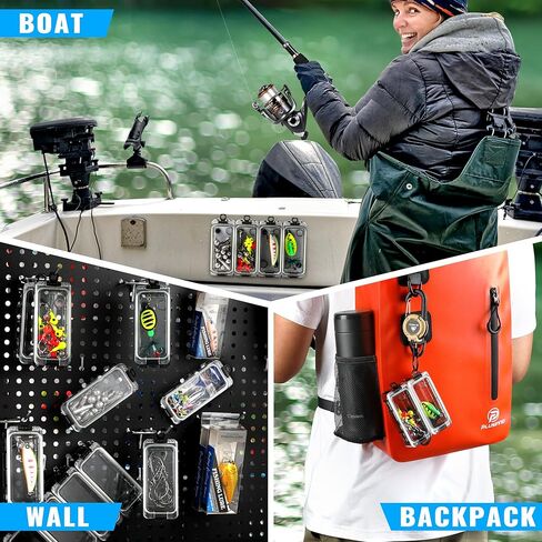 صندوق معالجة صغير من PLUSINNO، صندوق أدوات صيد السمك يمكن تجميعه بحرية، تخزين منظم صندوق معالجة شفاف مع مغناطيس قوي، ختم مضيء مقاوم للماء، مجموعة أدوات الصيد، معدات الصيد، هدايا الصيد للرجال in Kuwait