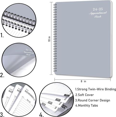 2024-2025 كتاب ومخطط المواعيد الأسبوعية - يوليو 2024 - يونيو 2025، 2024-2025 مخطط يومي للساعة، 8 بوصة × 10 بوصة، فاصل نصف ساعة (30 دقيقة)، علامات تبويب مطبوعة، ربط قوي، زاوية مستديرة، ورق سميك in Kuwait