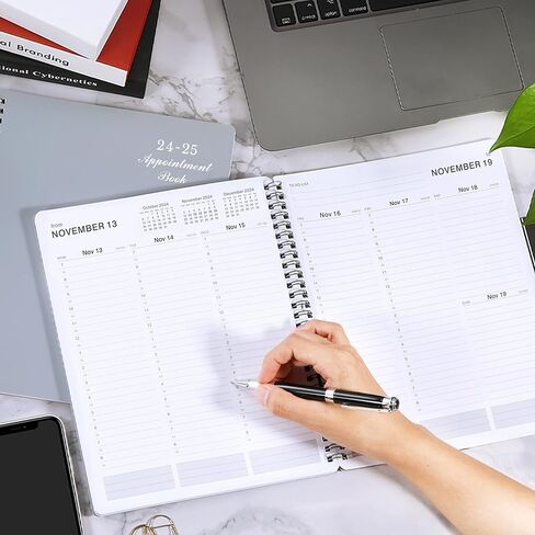 2024-2025 كتاب ومخطط المواعيد الأسبوعية - يوليو 2024 - يونيو 2025، 2024-2025 مخطط يومي للساعة، 8 بوصة × 10 بوصة، فاصل نصف ساعة (30 دقيقة)، علامات تبويب مطبوعة، ربط قوي، زاوية مستديرة، ورق سميك in Kuwait