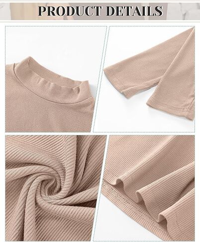 Xaatren 3 Pack Women's Mock Turtlenecks Shirts, Long Sleeve Slim Fitted Tank Tops Stretch Basic Lightweight Bustier Tee in Kuwait